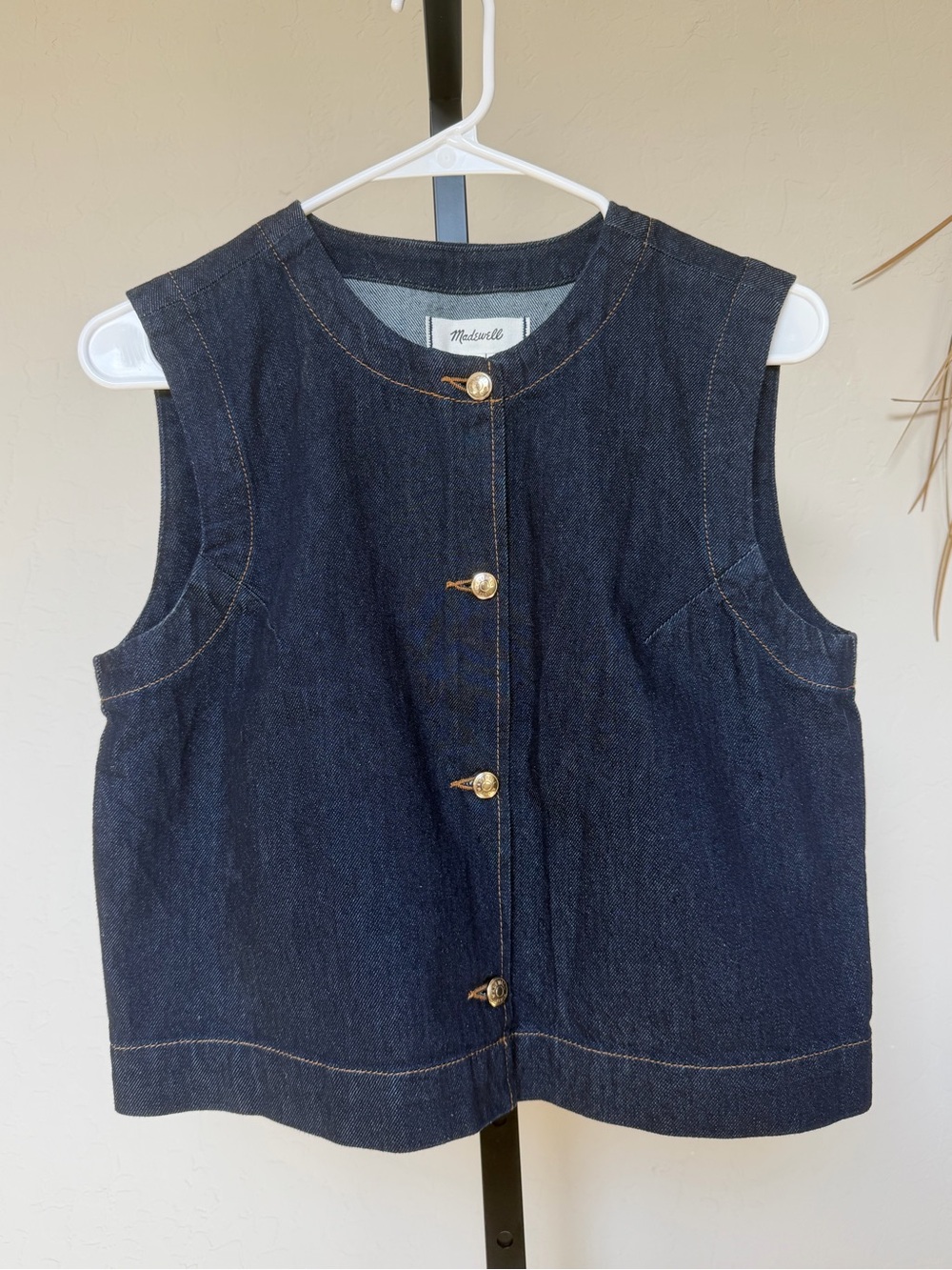 NWT Madewell Dark Rinse Denim Vest Size 00 Fits XS Small $98